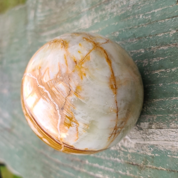 CLEARANCE LARGE 3 lbs. Banded Green Onyx Stone Mineral Crystal Sphere - Picture 2 of 8